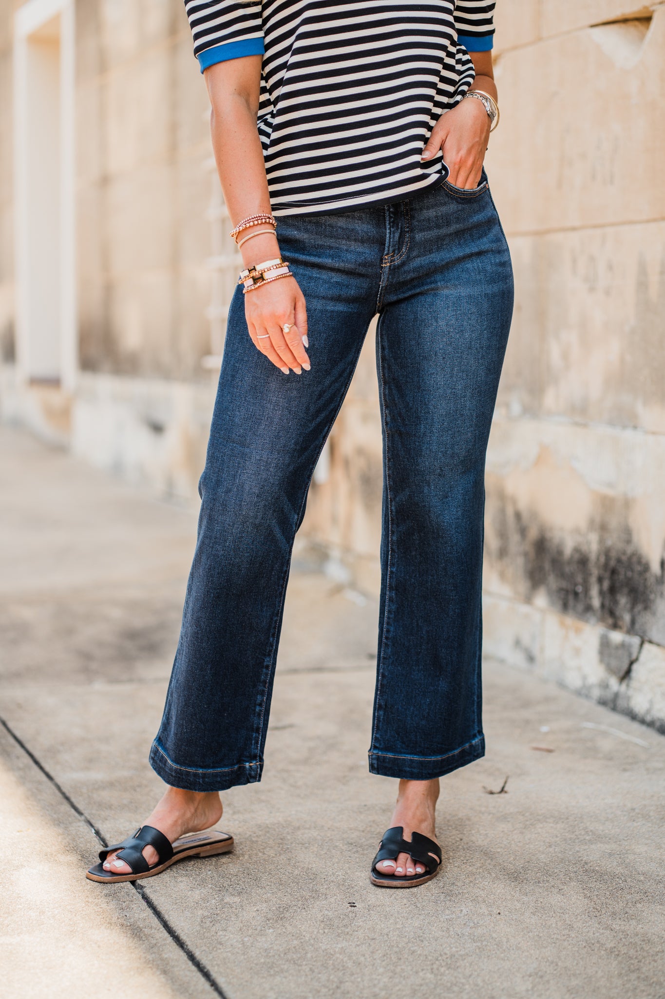 Riverbend Dark Wash High Rise Crop Wide Jeans – Orchard Ave