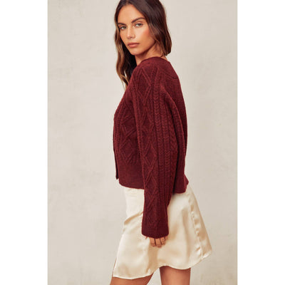 Mulberry Cable Knit Cardigan