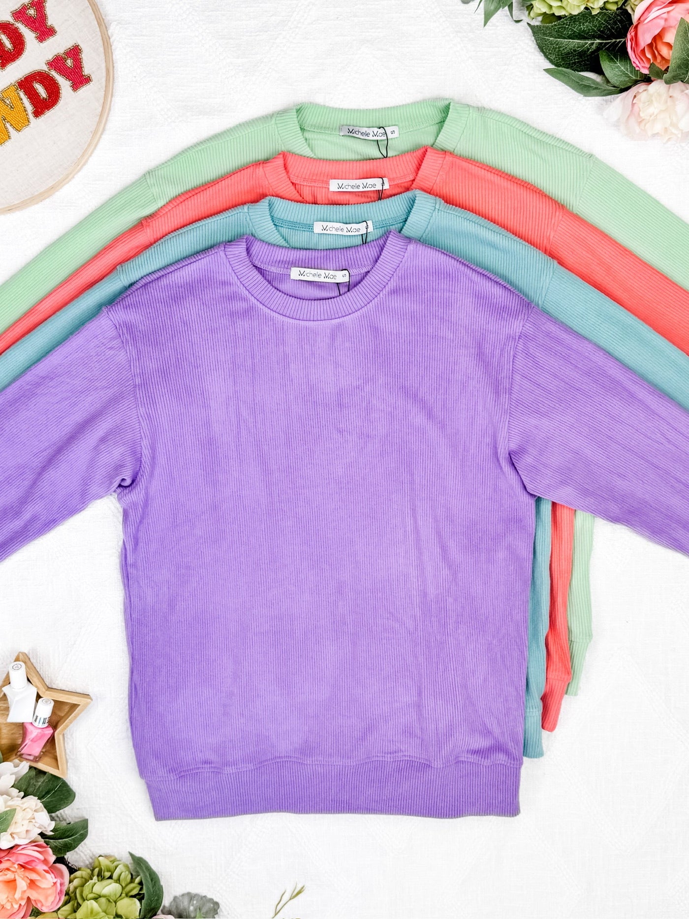 IN STOCK Corrine Ribbed Pullover Top - Purple