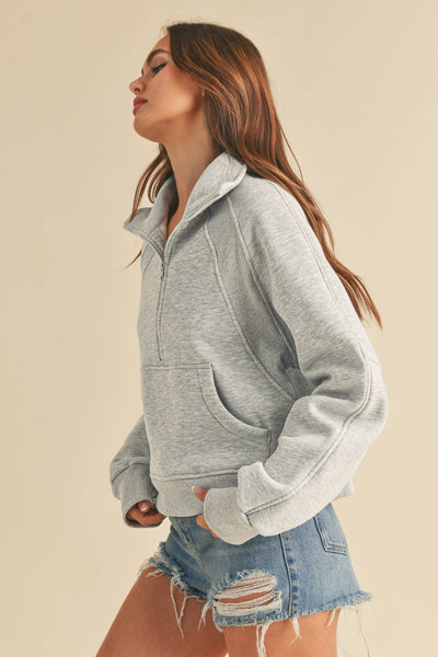 950CK Dove Funnel Neck Half Zip: Lavender / L / Pullover