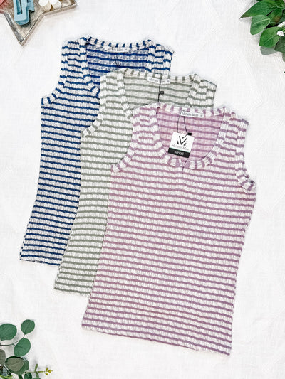 IN STOCK Stella Striped Tank - Mauve