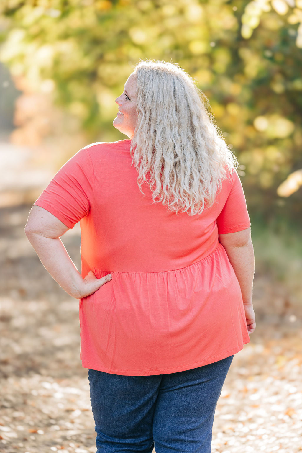 IN STOCK Sarah Ruffle Short Sleeve - Deep Coral | Women's Top