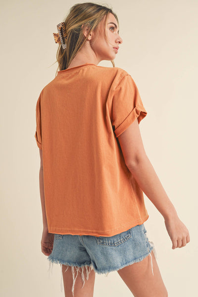 8314DN Mali Baby Tee Short Sleeve Top: Rose / Contemporary / M
