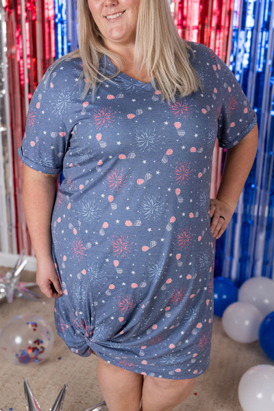 IN STOCK Knot Dress - Aviators and Fireworks