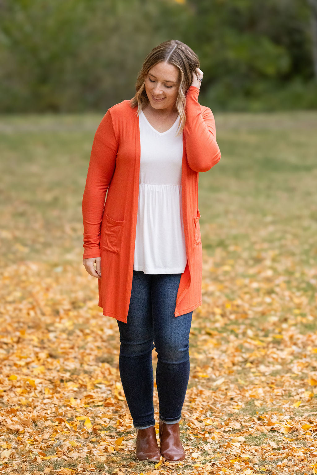 IN STOCK Classic Cardigan - Pumpkin