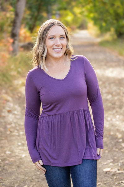 IN STOCK Long Sleeve Sarah Ruffle - Purple | Women's Top