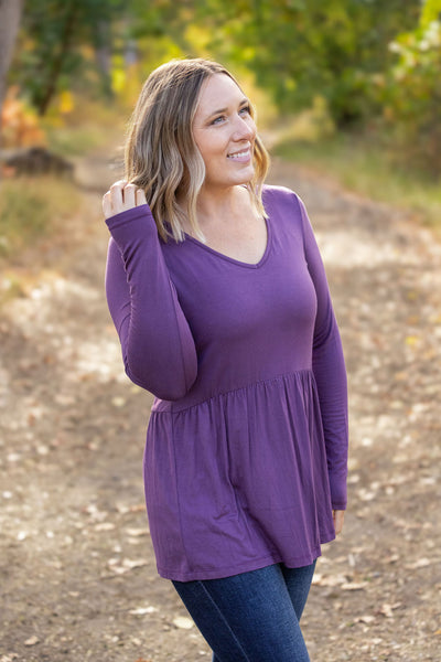 IN STOCK Long Sleeve Sarah Ruffle - Purple | Women's Top