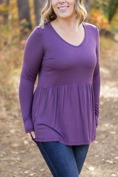 IN STOCK Long Sleeve Sarah Ruffle - Purple | Women's Top