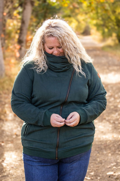 IN STOCK Quinn ZipUp Cowl - Evergreen | Women's Hoodie