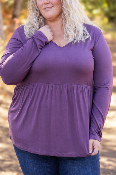 IN STOCK Long Sleeve Sarah Ruffle - Purple | Women's Top