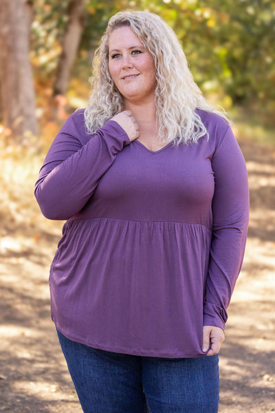 IN STOCK Long Sleeve Sarah Ruffle - Purple | Women's Top