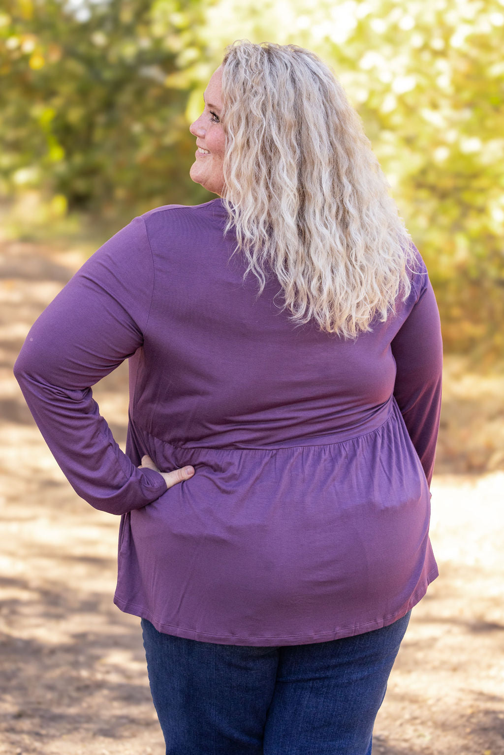 IN STOCK Long Sleeve Sarah Ruffle - Purple | Women's Top