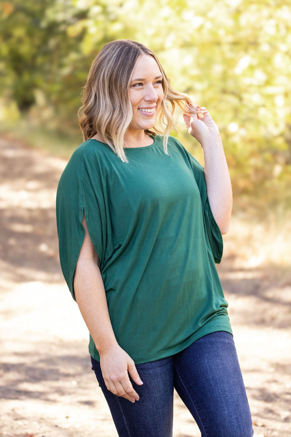 IN STOCK Darcy Dolman Top - Forest Green | Women's Flowy Top