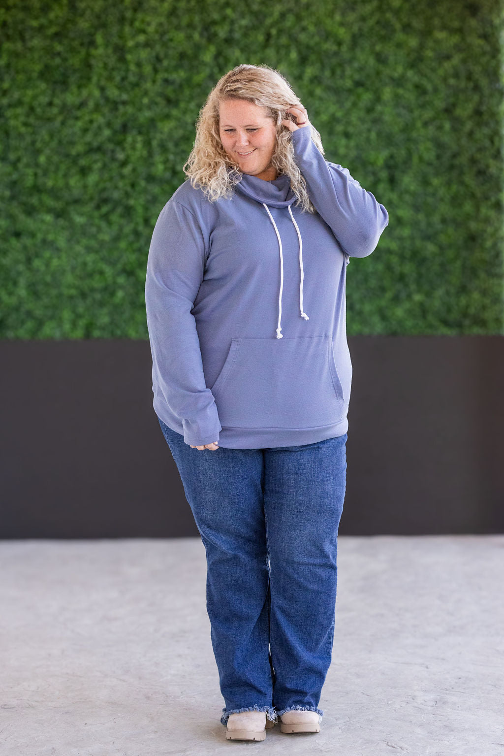 IN STOCK Funnel Neck -Blue and Pink Mix