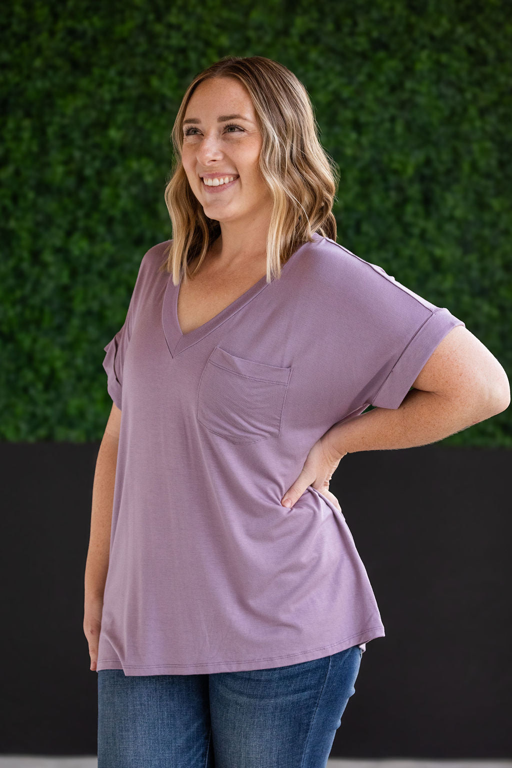 IN STOCK Sierra Pocket Tops - Dusty Purple