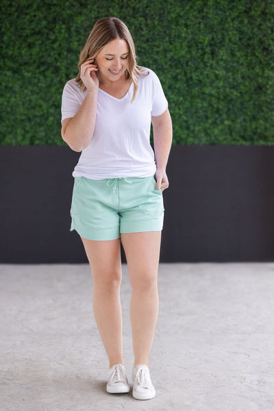 IN STOCK French Terry Stevie Shorts - Mint