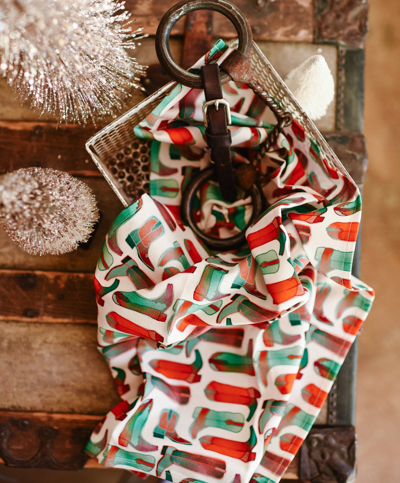 Christmas Boots Holiday Tea Towel - Christmas Decor