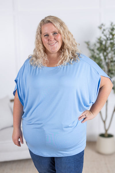 IN STOCK Darcy Dolman Top - Sky Blue