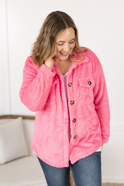 IN STOCK Fleece Shacket - Pink