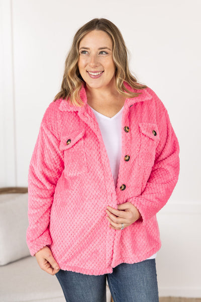 IN STOCK Fleece Shacket - Pink