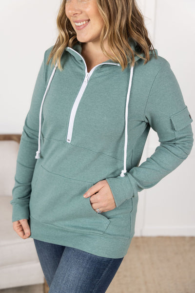 IN STOCK Pixie Pocket Halfzip Hoodie - Sage