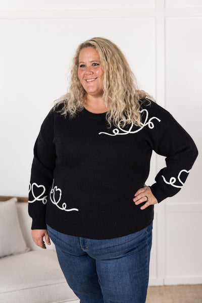 IN STOCK Black Hearts Sweater