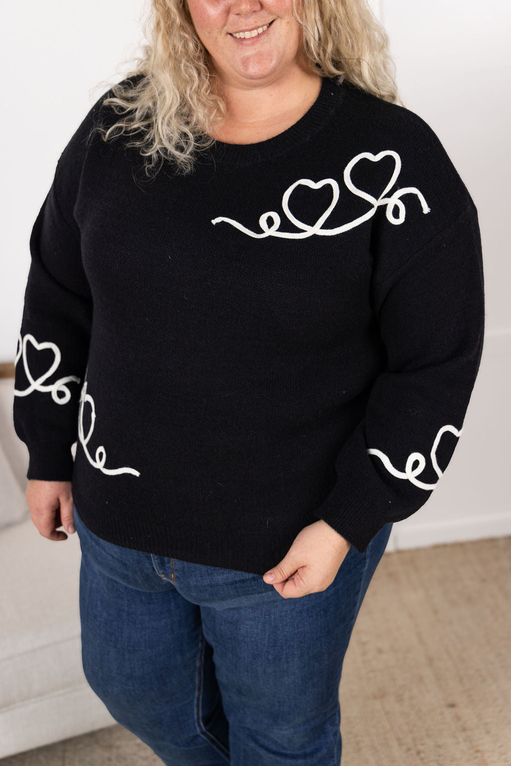 IN STOCK Black Hearts Sweater