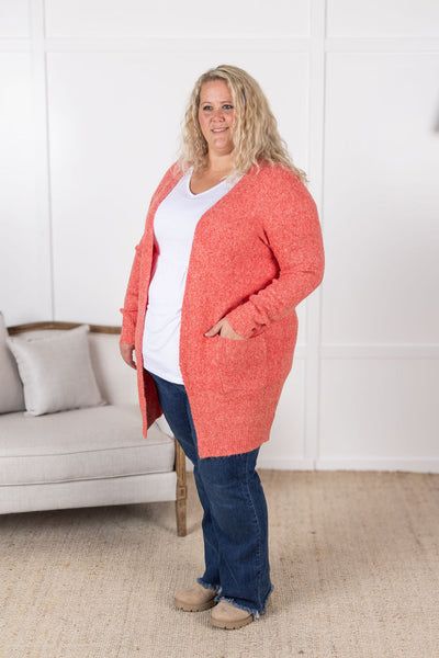 IN STOCK Madison Cozy Cardigan - Cherry Blush