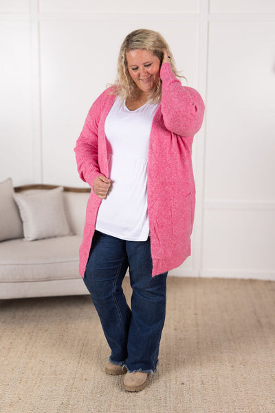 IN STOCK Madison Cozy Cardigan - Pink