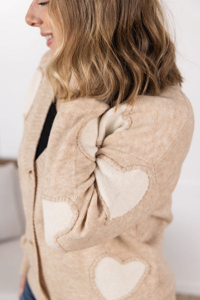 IN STOCK Sweetheart Cardigan - Tan