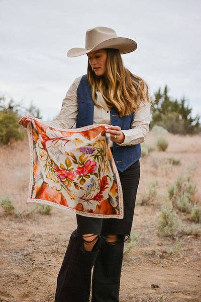 Heartland Series: Oregon Inspired Wildflower Silk Scarf Wild Rag