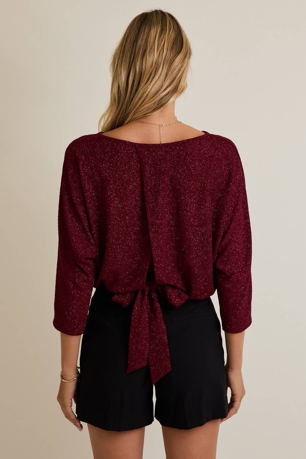 Burgundy Back Tie Top
