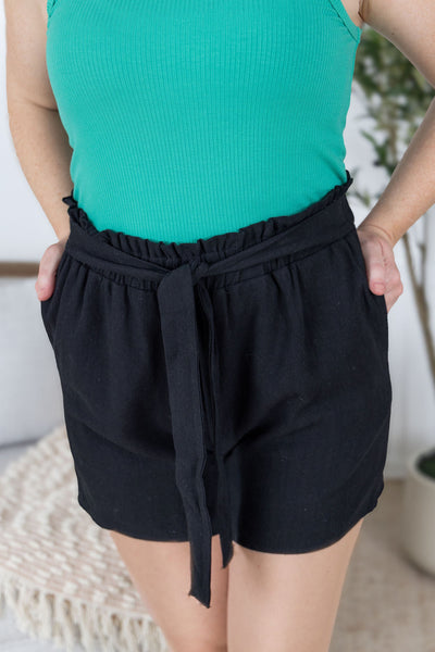 IN STOCK Libby Linen Shorts - Black