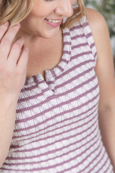 IN STOCK Stella Striped Tank - Mauve
