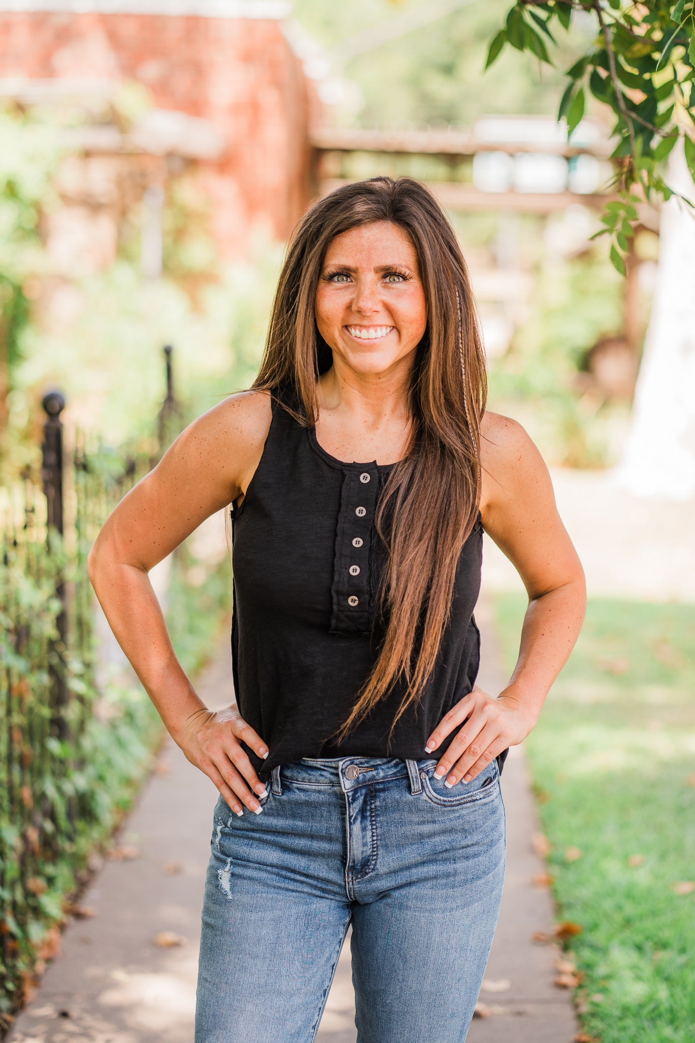 Black Button Tank
