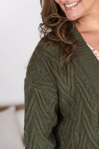 IN STOCK Brooks Button Sweater Cardigan - Olive