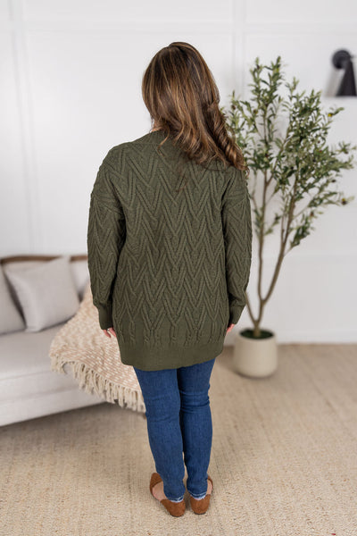 IN STOCK Brooks Button Sweater Cardigan - Olive