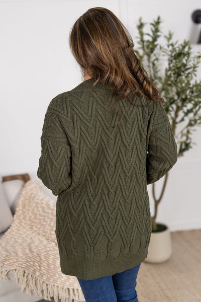 IN STOCK Brooks Button Sweater Cardigan - Olive