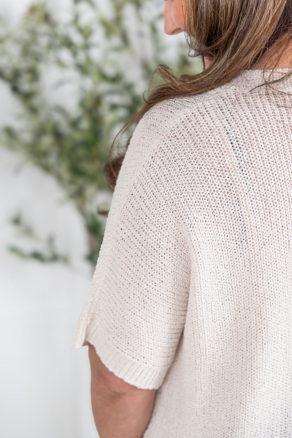 IN STOCK Hallie Open Knit Top - Cream