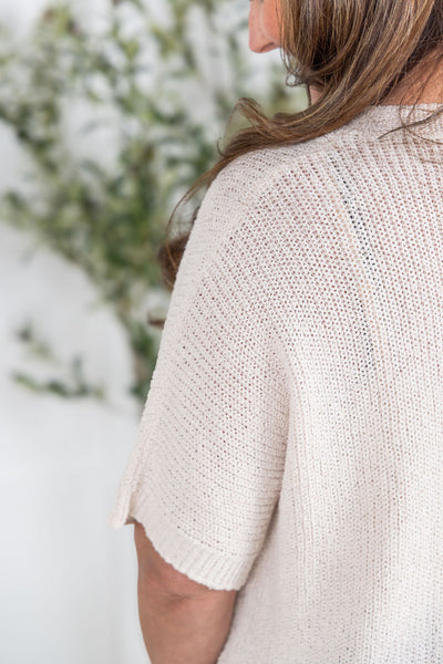 IN STOCK Hallie Open Knit Top - Cream