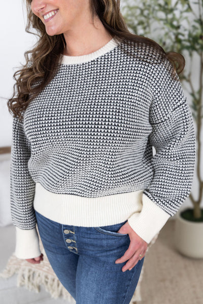 IN STOCK Charlotte Sweater - Black and Cream