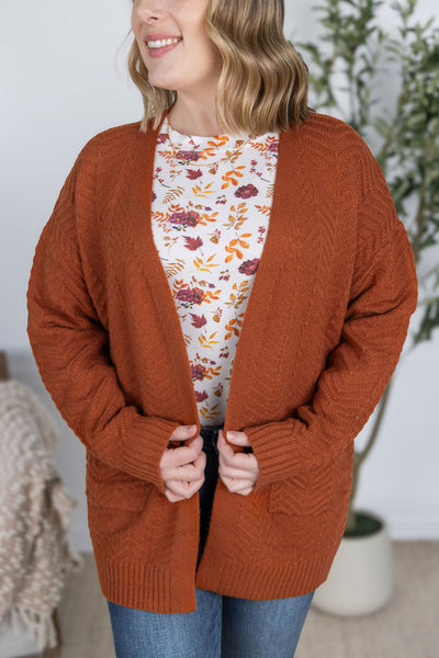 IN STOCK Billie Open Knit Cardigan - Rust