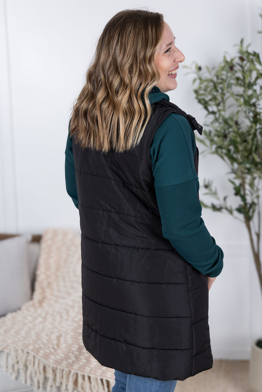 IN STOCK Harlow Long Vest - Black