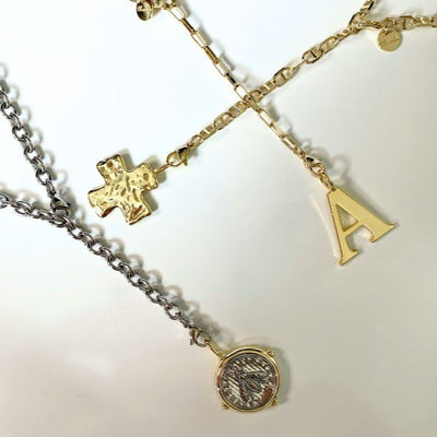 Hammered Cross Charm
