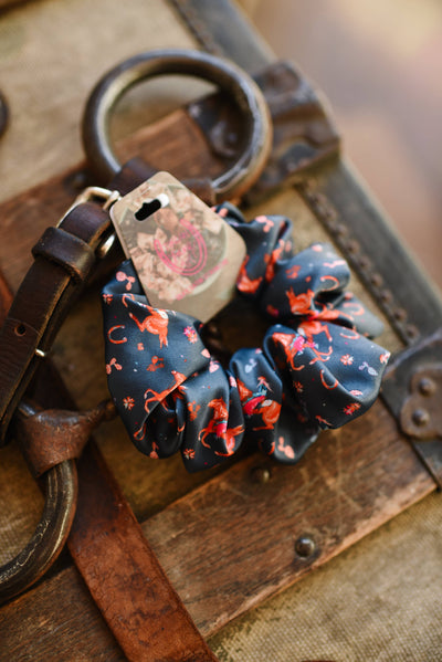 Blonde Cowgirl and Horse Scrunchie Cowgirl Hair Accessory - Stocking Stuffer Gift