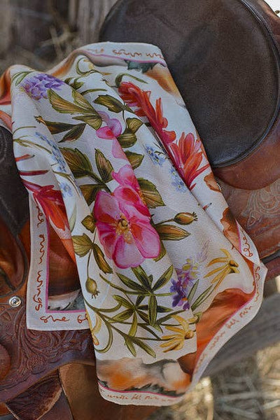 Heartland Series: Oregon Inspired Wildflower Silk Scarf Wild Rag