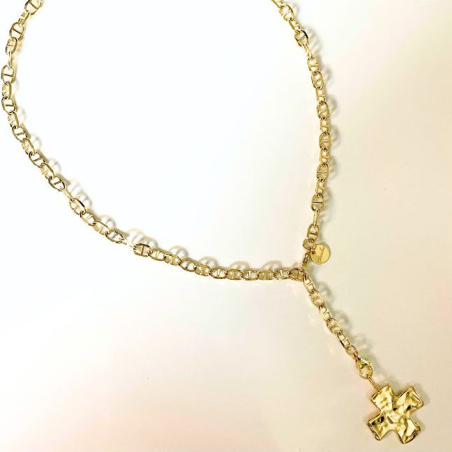 Hammered Cross Charm