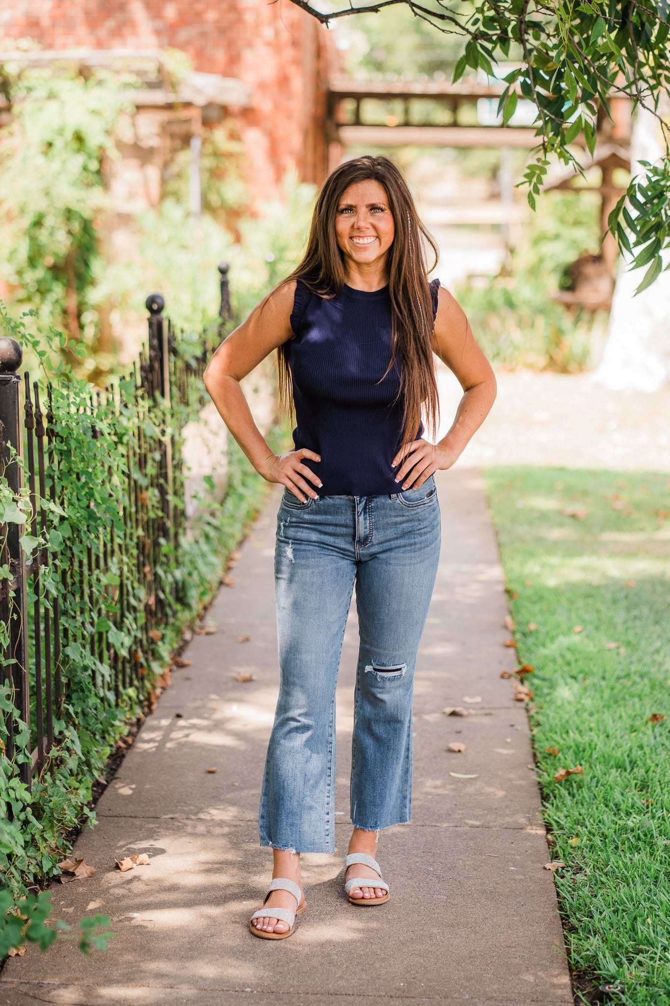 Kelsey High Rise Fab Ab Ankle Flare Raw Hem