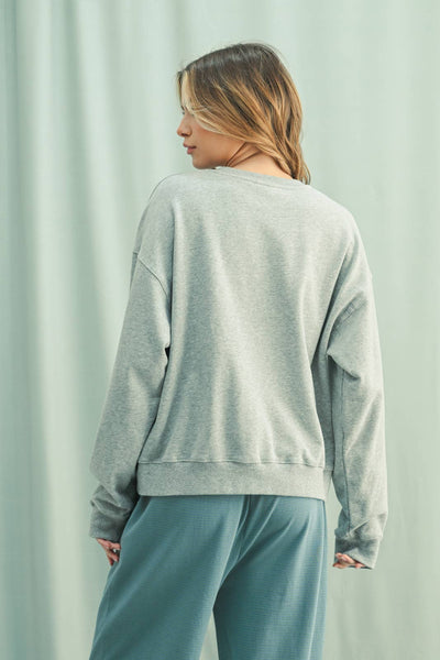 Be Kind French Terry Sweatshirt- Heather Grey