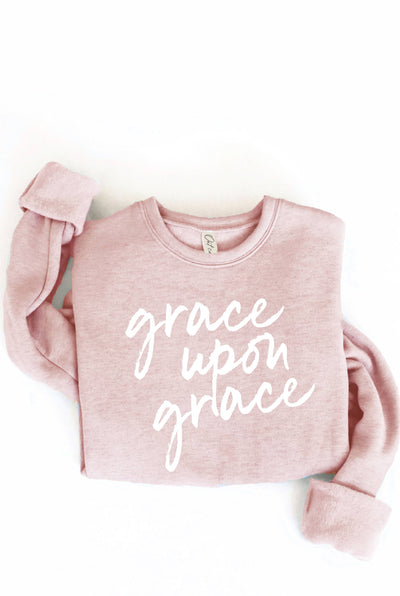 Grace Upon Grace Graphic Sweatshirt-Rose